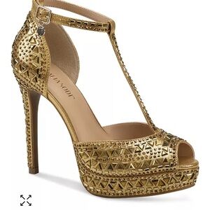 Gold Women's High Heel Shoes